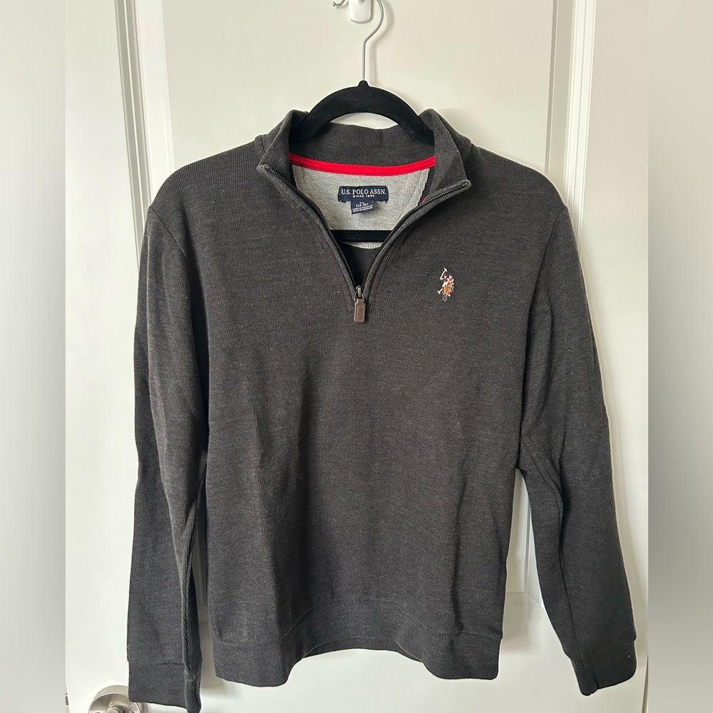 Boys - U.S. Polo Assn. Dark Gray Quarter-Zip Pullover